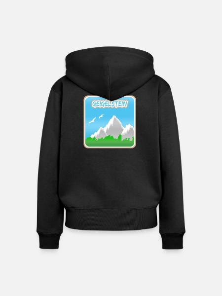 Bergsteigen Geigelstein - Frauen Premium Bio Zip Hoodie - Schwarz