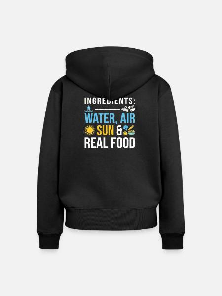 Ernährung Gesundheit Sport - Frauen Premium Bio Zip Hoodie - Schwarz