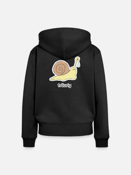 träurig – Schnecke Meme - Frauen Premium Bio Zip Hoodie - Schwarz