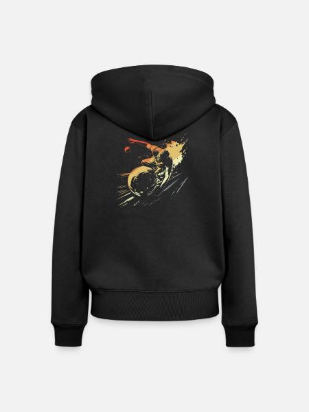 Bowler Skizze Retro Look - Frauen Premium Bio Zip Hoodie - Schwarz