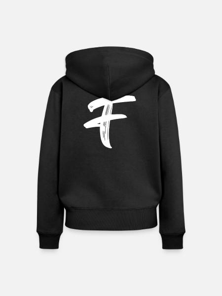 F - Frauen Premium Bio Zip Hoodie - Schwarz