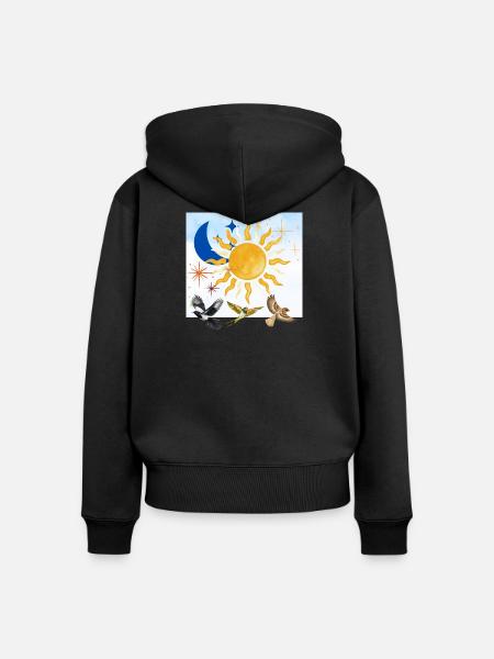 Himmel - Frauen Premium Bio Zip Hoodie - Schwarz