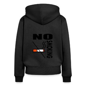 Fumer non-fumeur est mortel Smoking Gift - Sweat à capuche zippé Premium bio Femme - noir - Dos - Julia (174cm)