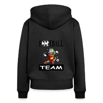 Fußball spielen Fußballspieler Fußballverein gift - Frauen Premium Bio Zip Hoodie - Schwarz - Hinten - Julia (174cm)