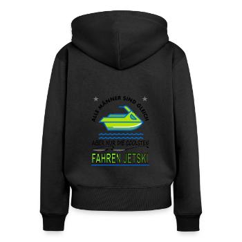 Jetski fahren Jetskifahrer Wassersport Geschenk - Frauen Premium Bio Zip Hoodie - Schwarz - Hinten - Julia (174cm)