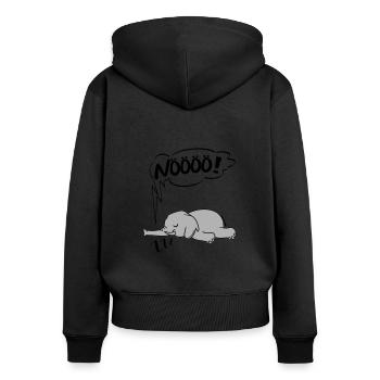 NÖÖÖ Nö Elefant Ingnorant Nein Nö Chef - Frauen Premium Bio Zip Hoodie - Schwarz - Hinten - Julia (174cm)