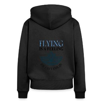 Flying is beautiful pilot pilot gift - Women's Premium Organic Zip Hoodie - black - Back - Julia (174cm)