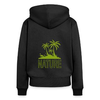 Nature lovers love the nature environment gift - Women's Premium Organic Zip Hoodie - black - Back - Julia (174cm)