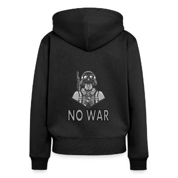pas de guerre pas d’armes cadeau de signe gratuit - Sweat à capuche zippé Premium bio Femme - noir - Dos - Julia (174cm)