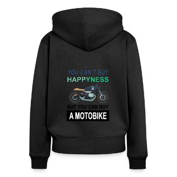 Motorcycling Motorcyclist Stunt Gift Idea - Women's Premium Organic Zip Hoodie - black - Back - Julia (174cm)