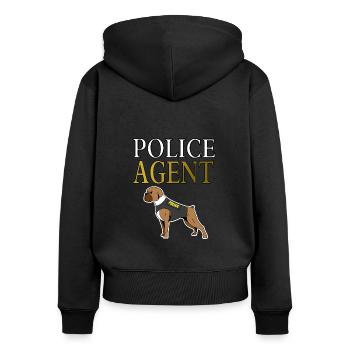 Polizist Polizistin Polizeihund Wachhund Geschenk - Frauen Premium Bio Zip Hoodie - Schwarz - Hinten - Julia (174cm)
