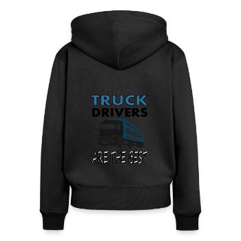 Les chauffeurs de camion sont la meilleure idée de cadeau de camion - Sweat à capuche zippé Premium bio Femme - noir - Dos - Julia (174cm)