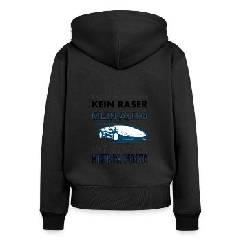 schnelles Auto cooles Auto Sportwagen Geschenkidee - Frauen Premium Bio Zip Hoodie - Schwarz - Hinten - Julia (174cm)