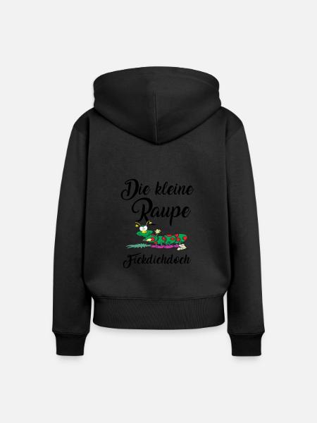 Die kleine Raupe Fickdichdoch - Frauen Premium Bio Zip Hoodie - Schwarz