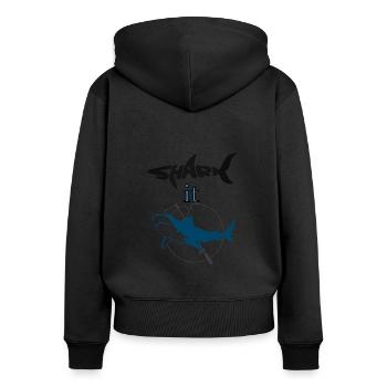 Gefährlicher Hai Fisch Meeresfisch Geschenkidee - Sweat à capuche zippé Premium bio Femme - noir - Dos - Julia (174cm)
