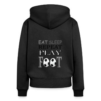 Fan de football J’adore le cadeau de jeu de football de football - Sweat à capuche zippé Premium bio Femme - noir - Dos - Julia (174cm)