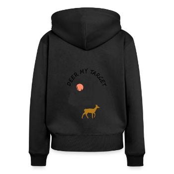 Un chasseur part à la chasse au cerf - Sweat à capuche zippé Premium bio Femme - noir - Dos - Julia (174cm)
