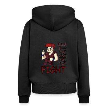 Karate Fighters Karate Training Karate Training - Women's Premium Organic Zip Hoodie - black - Back - Julia (174cm)