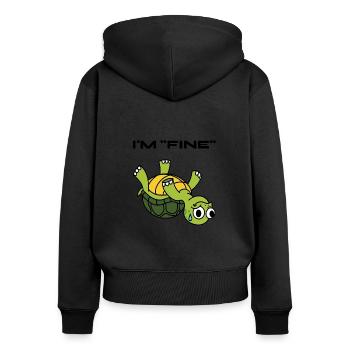 Ich liebe Schildkröte Haustier Tierfreund Geschenk - Frauen Premium Bio Zip Hoodie - Schwarz - Hinten - Julia (174cm)