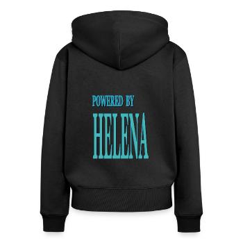 My name is Helena I am Helena Gift Idea - Women's Premium Organic Zip Hoodie - black - Back - Julia (174cm)