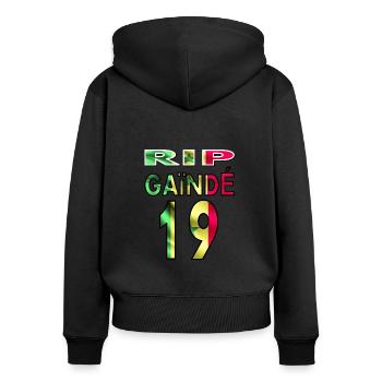 Born in Senegal number 19 Senegalese flag - Women's Premium Organic Zip Hoodie - black - Back - Julia (174cm)