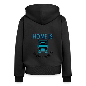 Truck driver saying Trucks drive truck gift idea - Women's Premium Organic Zip Hoodie - black - Back - Julia (174cm)
