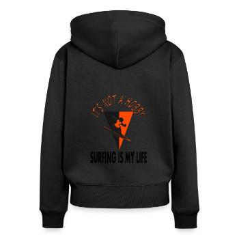 Surfer Surfboard Surfer Surfing gift - Women's Premium Organic Zip Hoodie - black - Back - Julia (174cm)