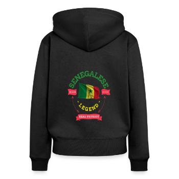Je suis du Sénégal Dakar vert jaune rouge cadeau - Sweat à capuche zippé Premium bio Femme - noir - Dos - Julia (174cm)