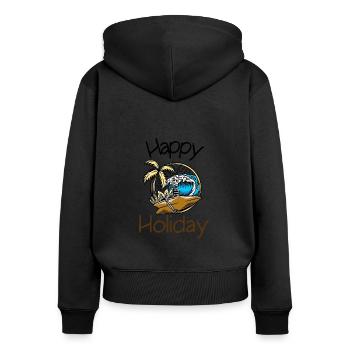 Holidaymakers Summer surf on holiday Water sports enthusiasts - Women's Premium Organic Zip Hoodie - black - Back - Julia (174cm)