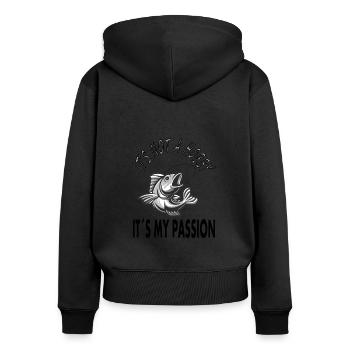 Angler Fisherman Frogfish Fishing Gift Idea - Women's Premium Organic Zip Hoodie - black - Back - Julia (174cm)