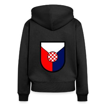 Croatian fans - Women's Premium Organic Zip Hoodie - black - Back - Julia (174cm)