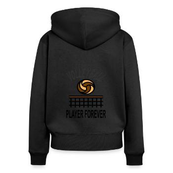 Playing volleyball players forever - Women's Premium Organic Zip Hoodie - black - Back - Julia (174cm)