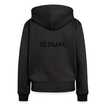 Llama camel riding gift summer vacation Tunisia - Women's Premium Organic Zip Hoodie - black - Back - Julia (174cm)
