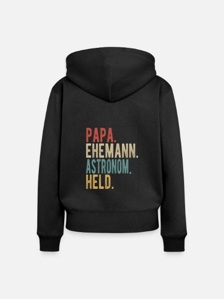Astronom Papa Ehemann Held - Frauen Premium Bio Zip Hoodie - Schwarz