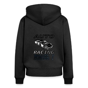 Citation du pilote de course de course Cadeau de course automobile - Sweat à capuche zippé Premium bio Femme - noir - Dos - Julia (174cm)