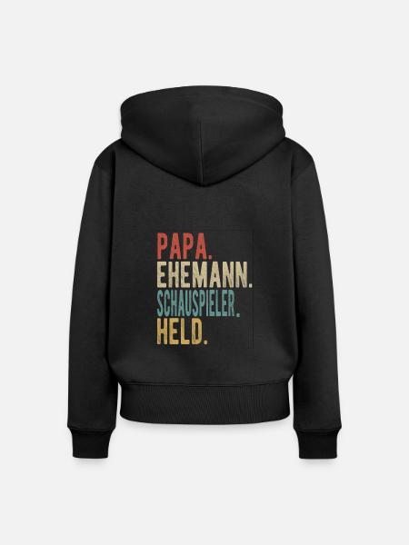 Schauspieler Papa Ehemann Held - Frauen Premium Bio Zip Hoodie - Schwarz