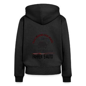 E-Auto fahren Elektroauto Autofahrer Geschenkidee - Frauen Premium Bio Zip Hoodie - Schwarz - Hinten - Julia (174cm)