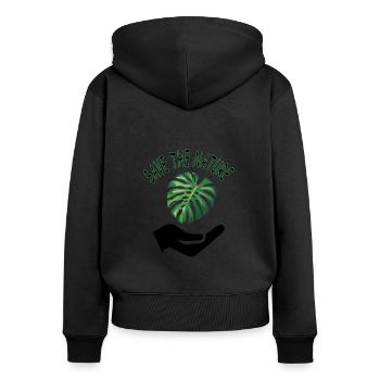 Nature Conservation Nature Lovers Nature Climate Gift - Women's Premium Organic Zip Hoodie - black - Back - Julia (174cm)