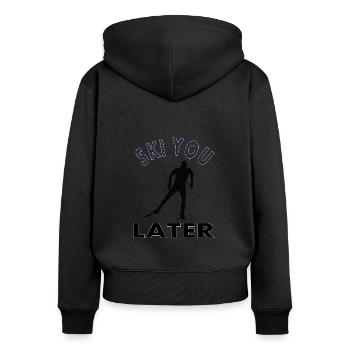 Skiing Ski Resort Ski Jumping Ski Goggles Gift - Women's Premium Organic Zip Hoodie - black - Back - Julia (174cm)