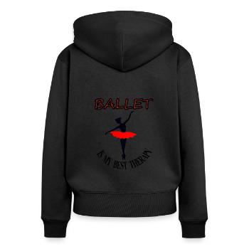 ballett tanzen Balletttänzerin Tänzer Geschenkidee - Frauen Premium Bio Zip Hoodie - Schwarz - Hinten - Julia (174cm)