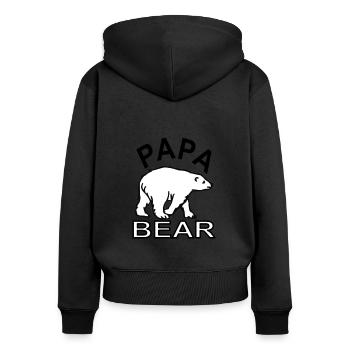 Papa bear brown bear white bear polar bear bear gift idea - Women's Premium Organic Zip Hoodie - black - Back - Julia (174cm)