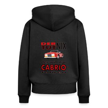 Cabrio fahren Cabriolet fahren Autofahrer Geschenk - Frauen Premium Bio Zip Hoodie - Schwarz - Hinten - Julia (174cm)