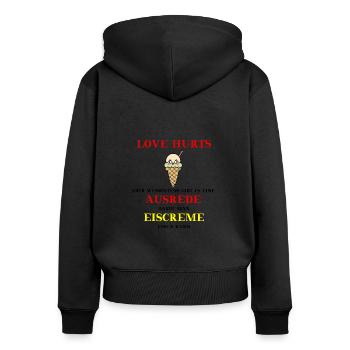 Eis Eiscreme Eistüte Geschenkidee lustig Trennung - Frauen Premium Bio Zip Hoodie - Schwarz - Hinten - Julia (174cm)