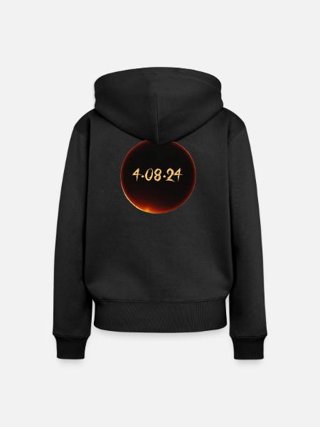 Sonnenfinsternis 2024 - Frauen Premium Bio Zip Hoodie - Schwarz