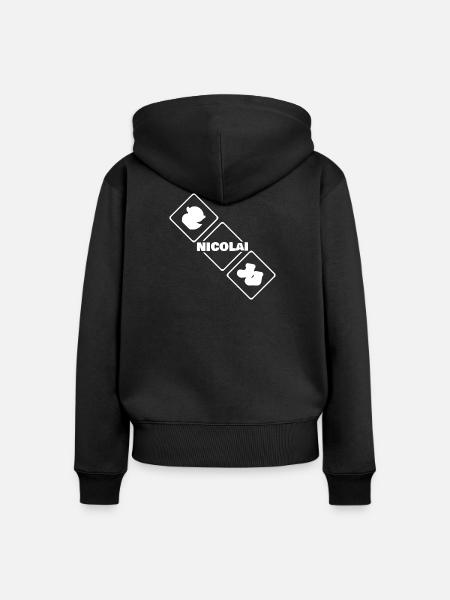 Nicolai - Frauen Premium Bio Zip Hoodie - Schwarz