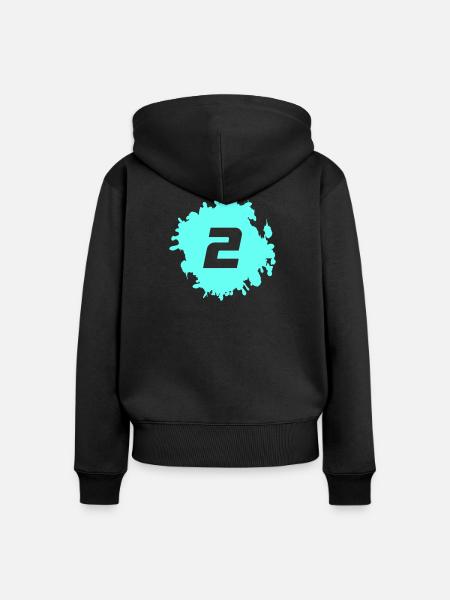 Neon Aqua 2 Splash - Frauen Premium Bio Zip Hoodie - Schwarz