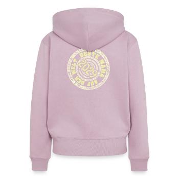 2029 - Frauen Premium Bio Zip Hoodie - Altrosa - Hinten - Julia (174cm)