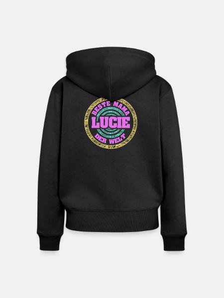 Mama Lucie - Frauen Premium Bio Zip Hoodie - Schwarz