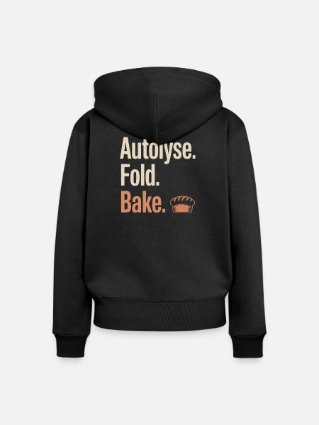 Autolyse Fold Backbrot - Frauen Premium Bio Zip Hoodie - Schwarz