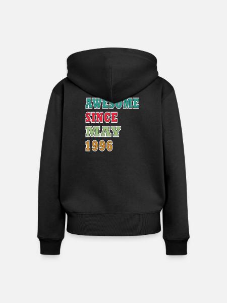 Awesome Since May 1996 - Frauen Premium Bio Zip Hoodie - Schwarz